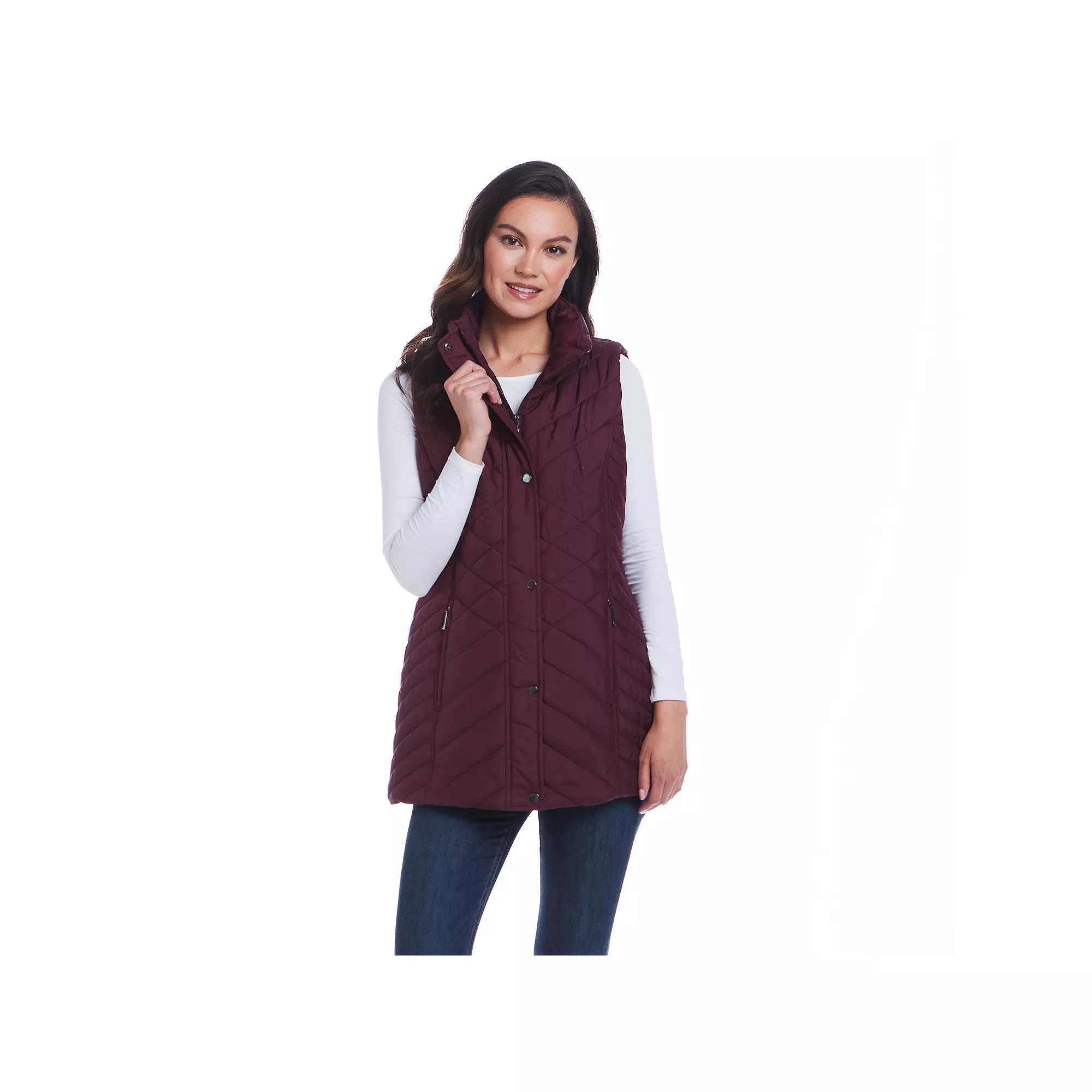 Women's Weathercast Mixed Quilted Longline Vest,  Product Image