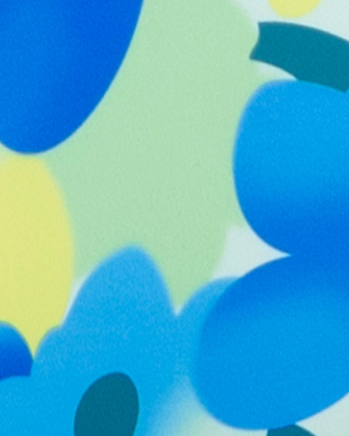 Blue Knitted Colorful Floral Bikini Set Product Image