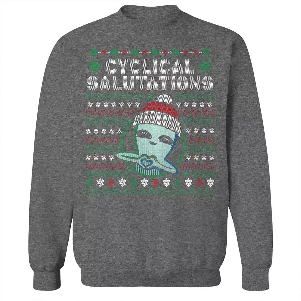 Men's Cyclical Salutations Christmas Graphic Sweatshirt, Size: XXL, Grey Heather Product Image