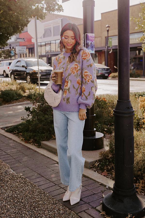 Simply Sweet Floral Knit Sweater Product Image