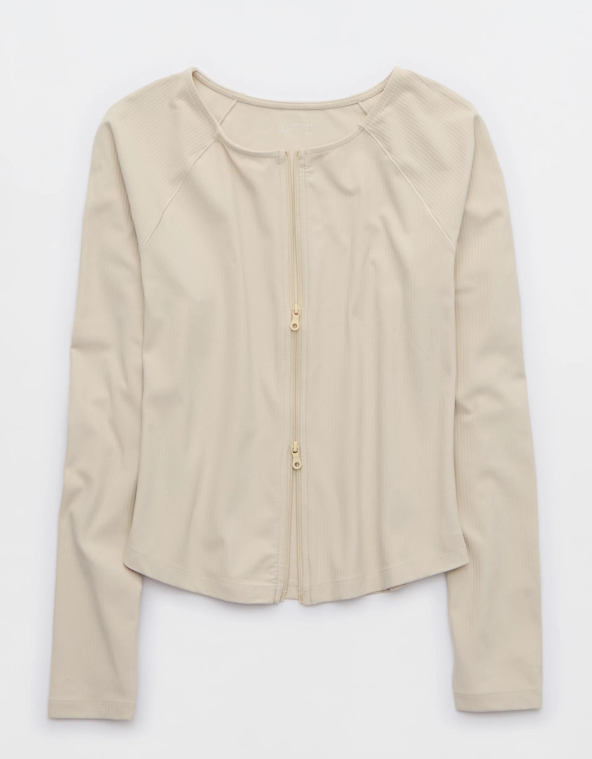 OFFLINE By Aerie Real Me XTRA Ribbed Full Zip Jacket Product Image