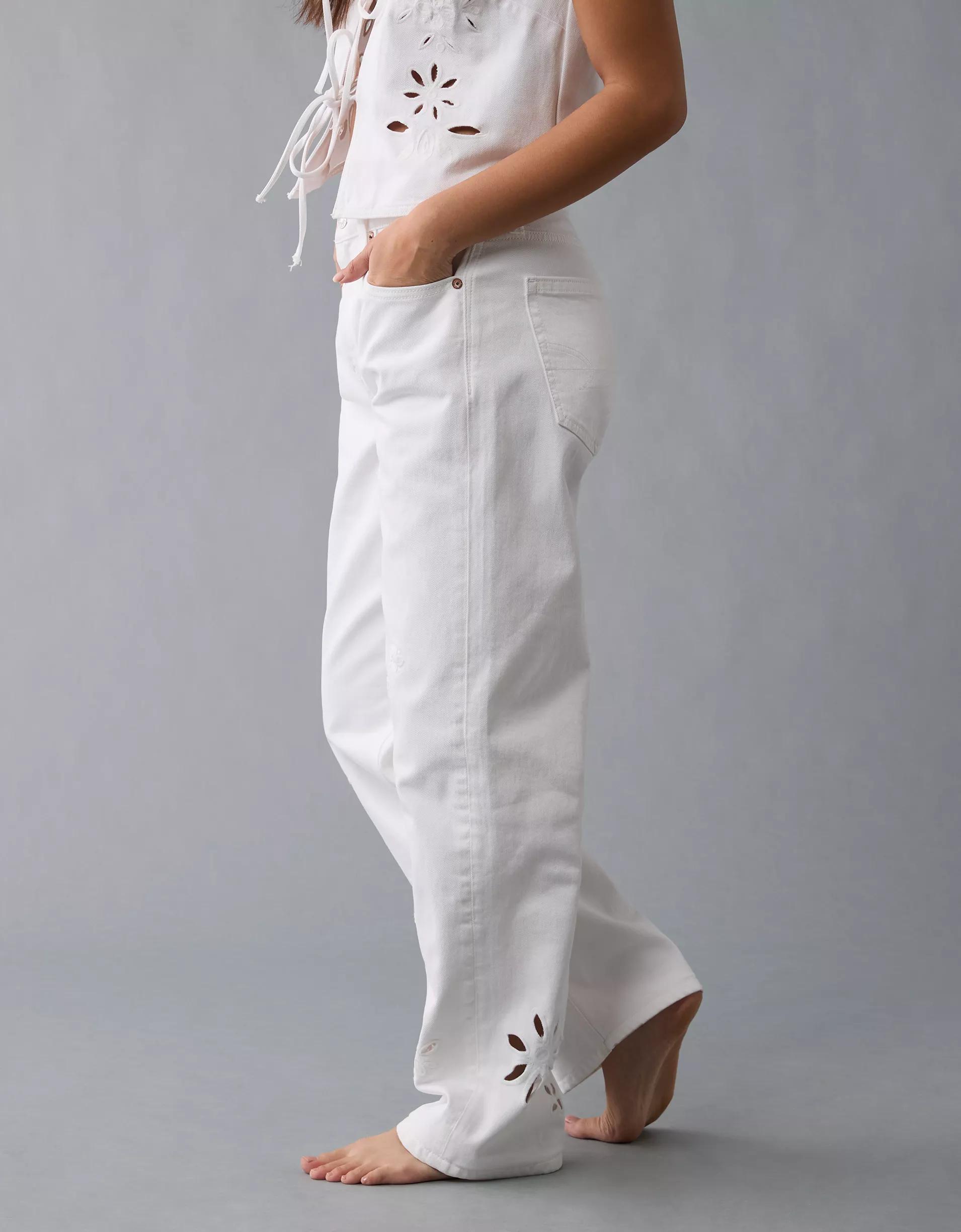 AE Strigid Embroidered Low-Rise Ex-Boyfriend Jean Product Image