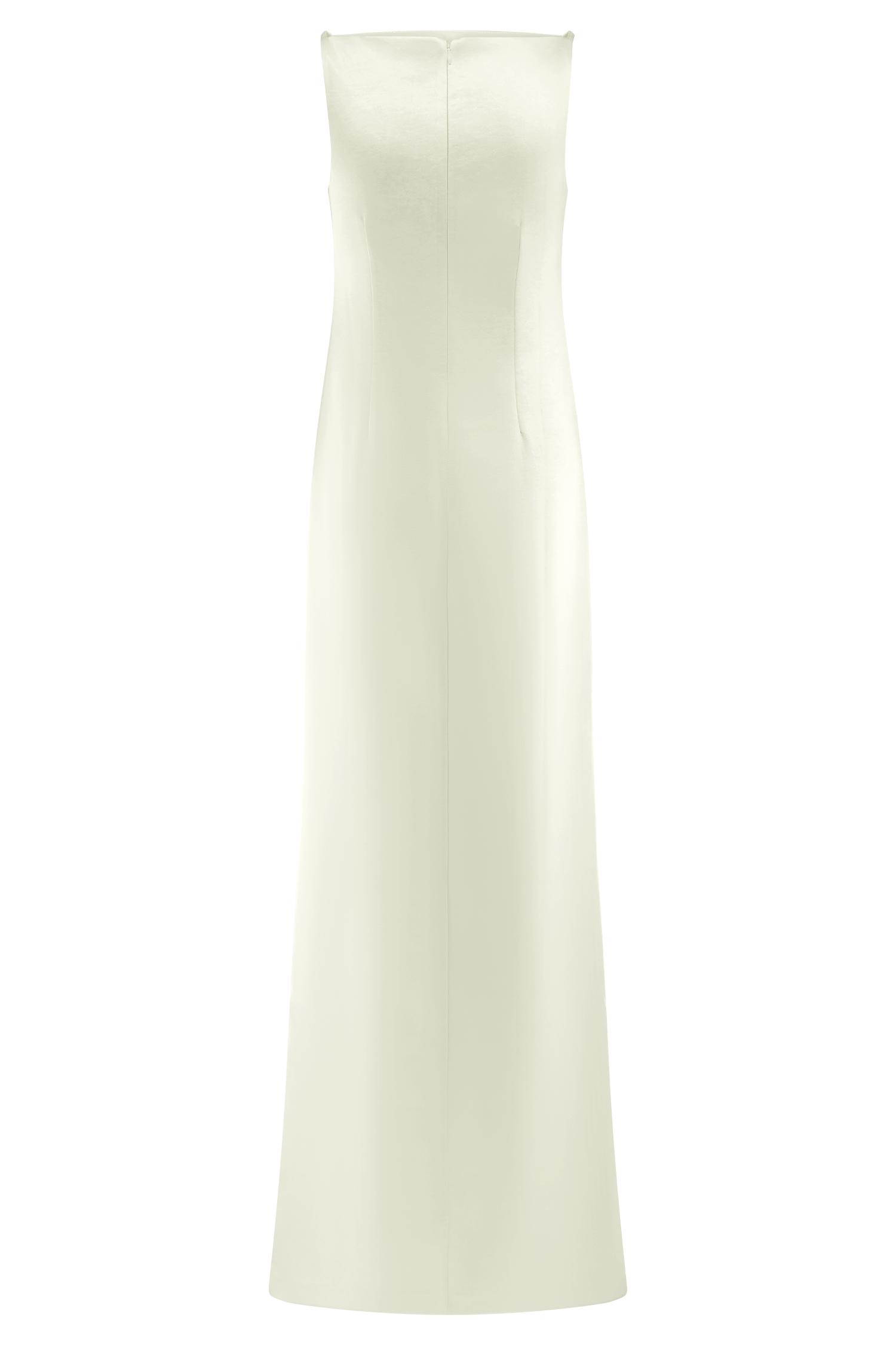Violet Sleeveless Satin Maxi Dress - White Product Image
