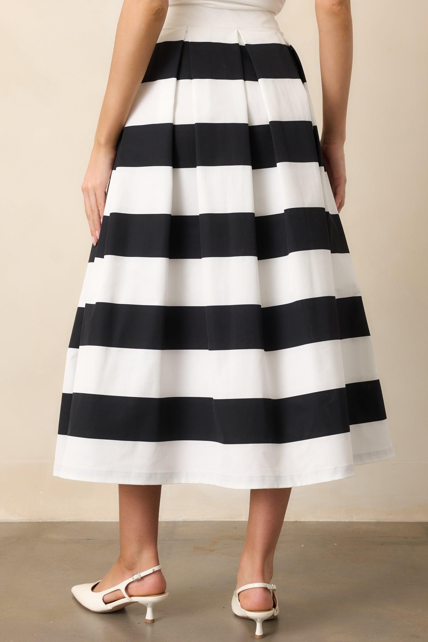 Memories in Focus Black & White Midi Skirt Product Image