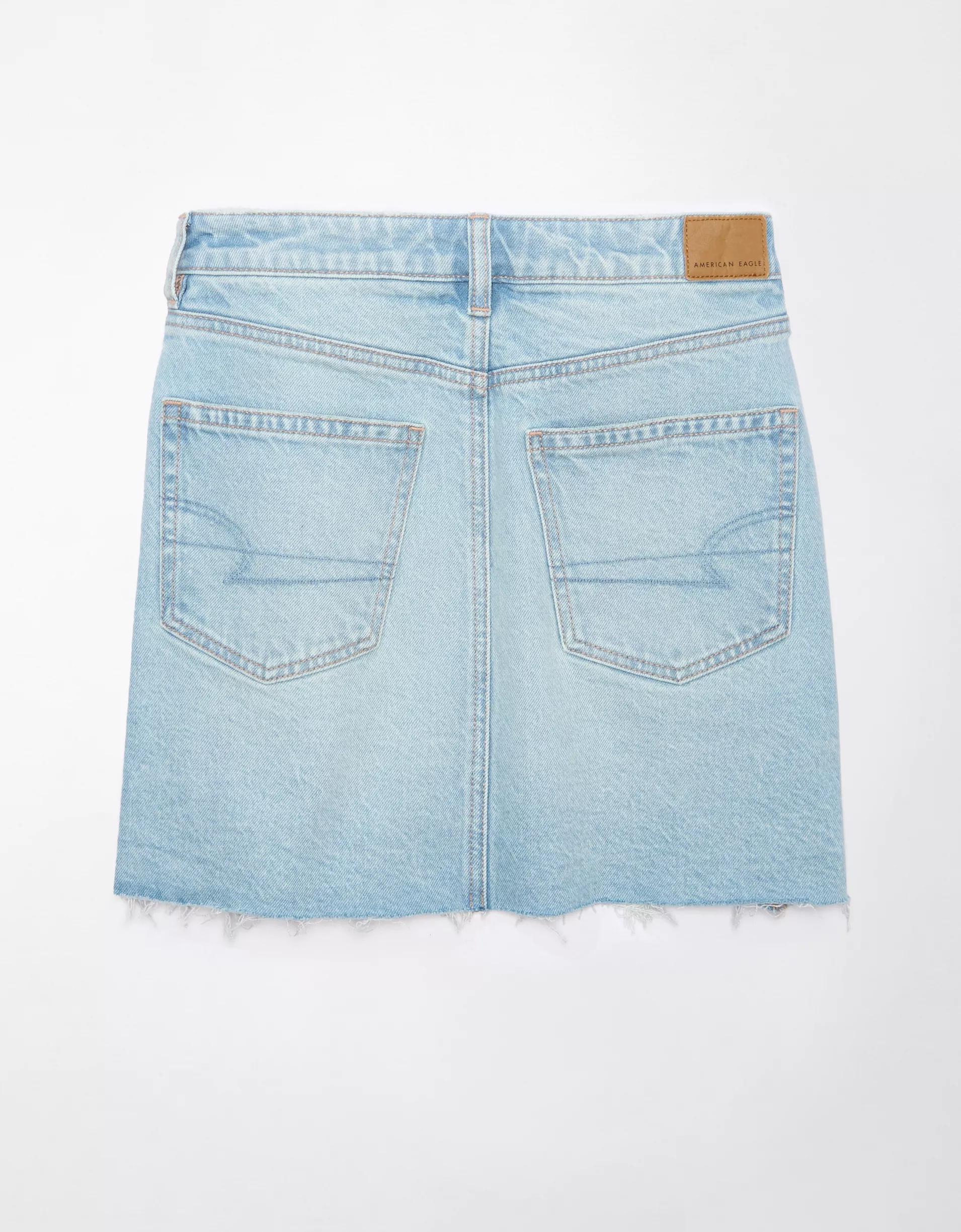 AE Stretch Crossover High-Waisted Perfect Denim Mini Skirt Product Image