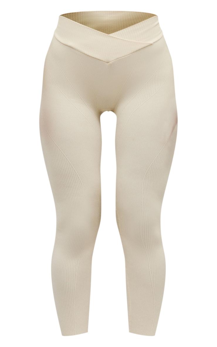 Cream Seamless Seam Detail Cropped Sports Jacket Product Image