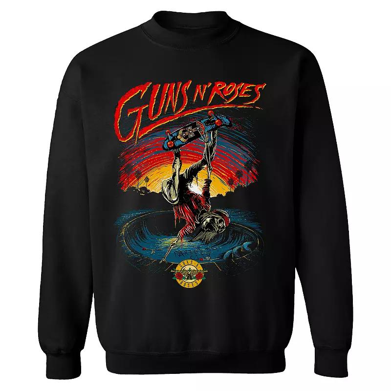 Men's Guns n' Roses Skate Skeleton Sweatshirt, Size: Small, Black Product Image