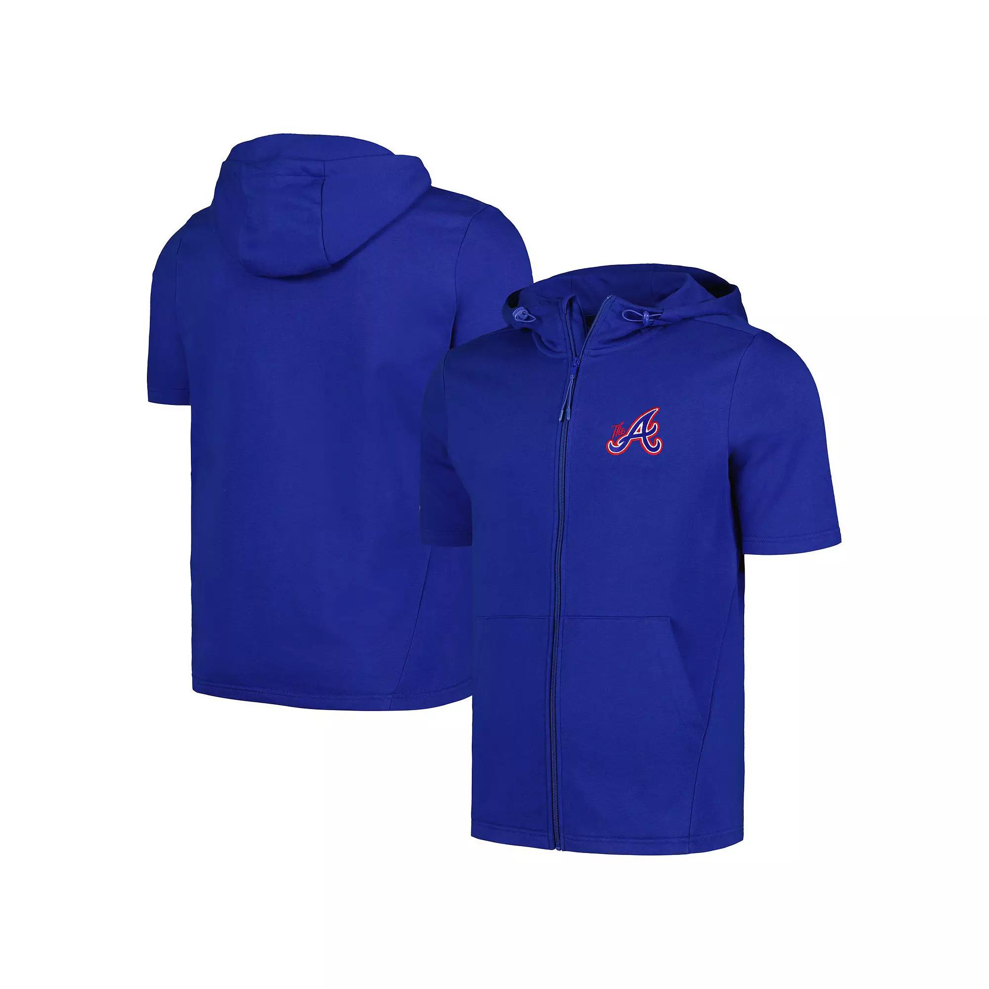 Men's Levelwear Royal Atlanta Braves Recruit Short Sleeve Full-Zip Hoodie,  Product Image