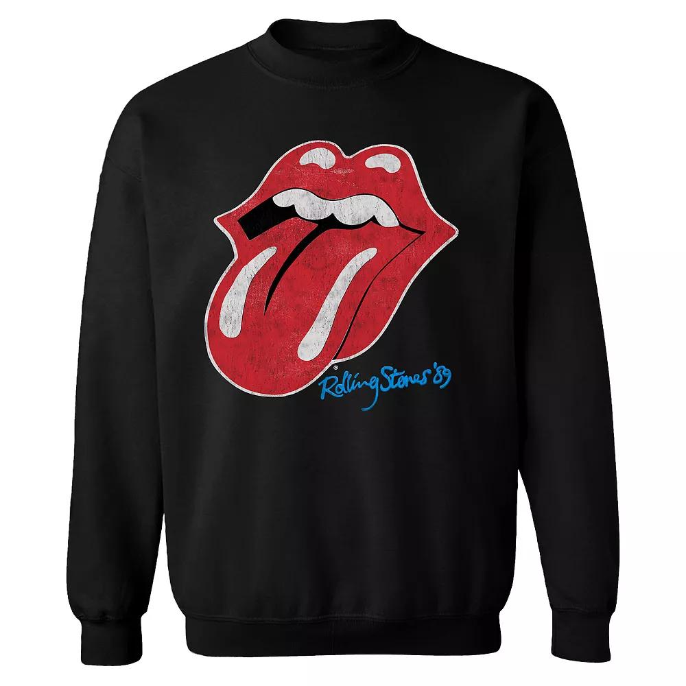 Men's Rolling Stones 89 Tongue Sweatshirt, Size: Small, Black Product Image