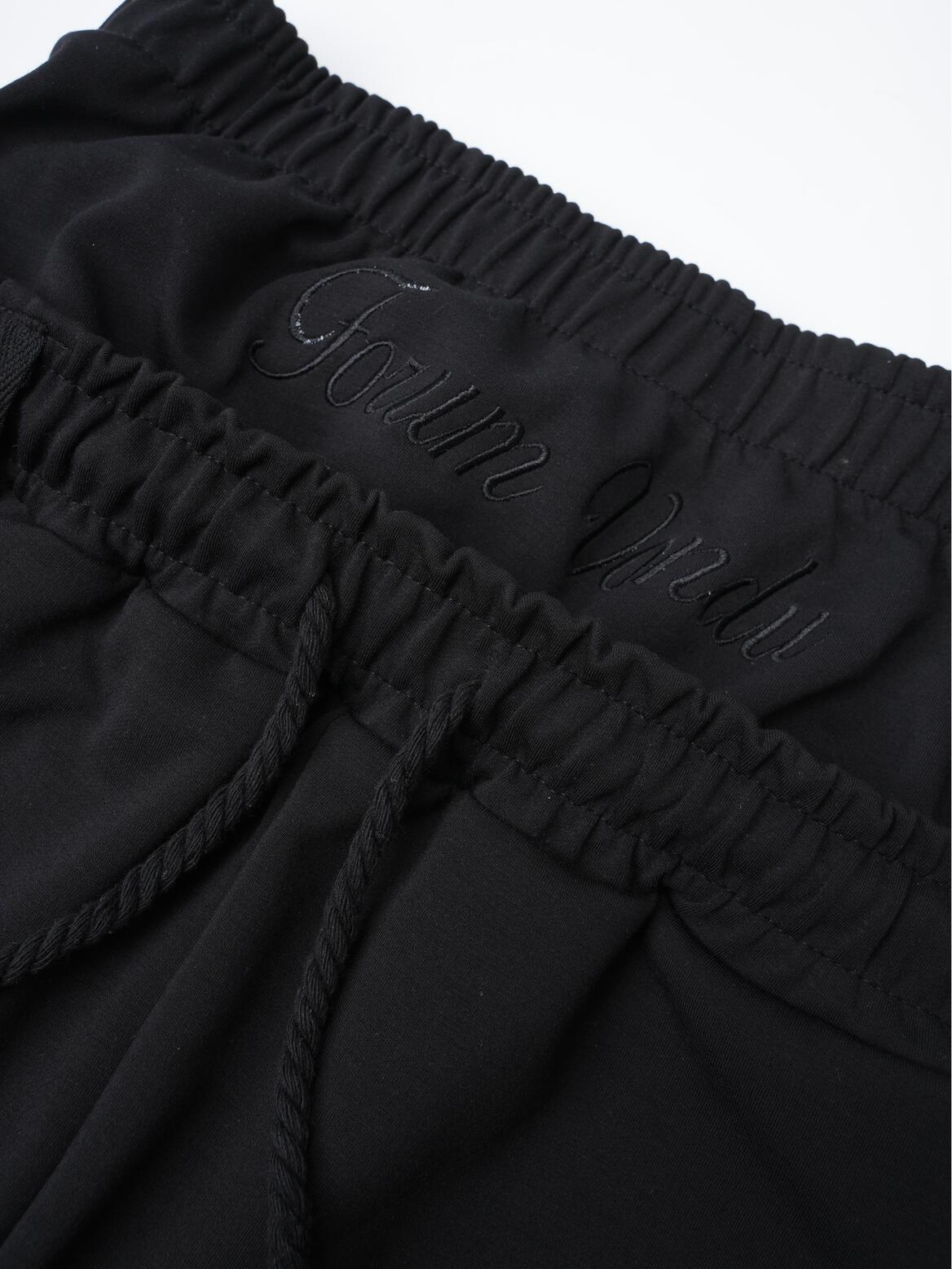 Hiphop Double Waistband Design With Star Embroidery Sweatpants Product Image