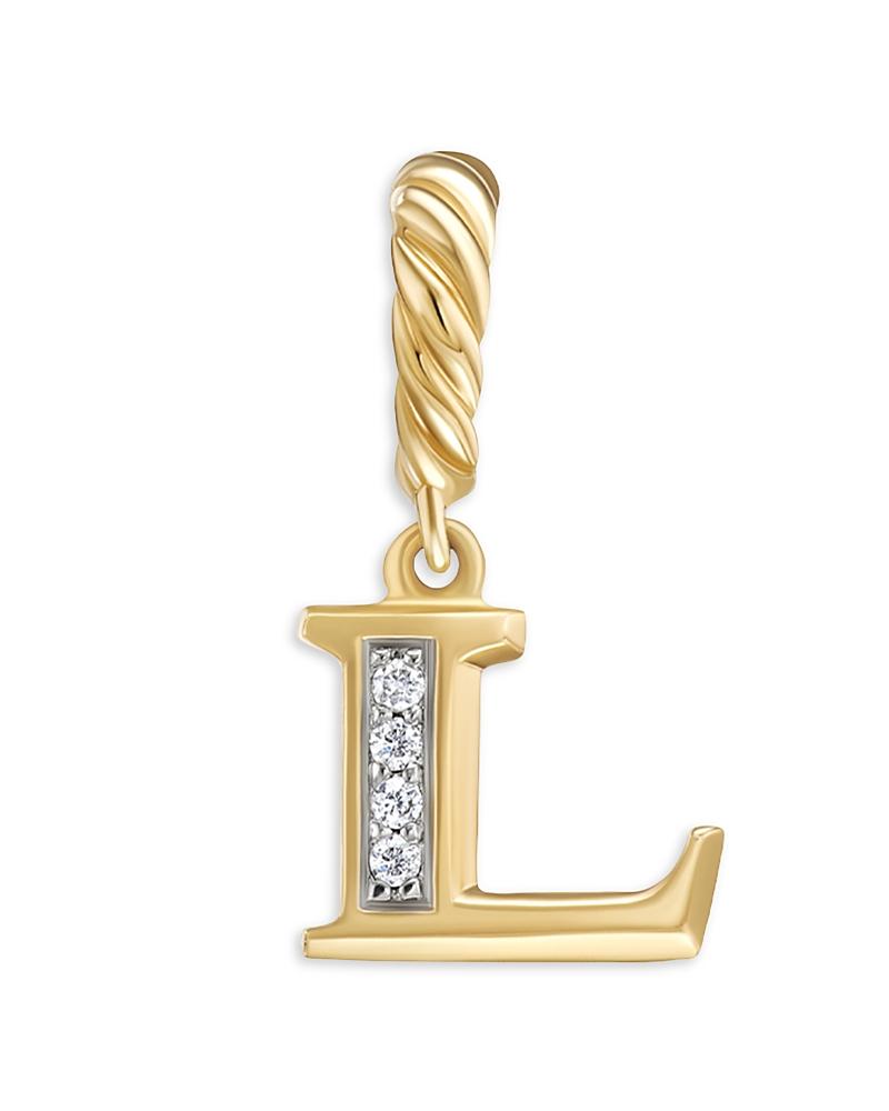 Womens Pav Initial Pendant in 18K Yellow Gold Product Image