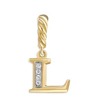 Womens Pav Initial Pendant in 18K Yellow Gold Product Image