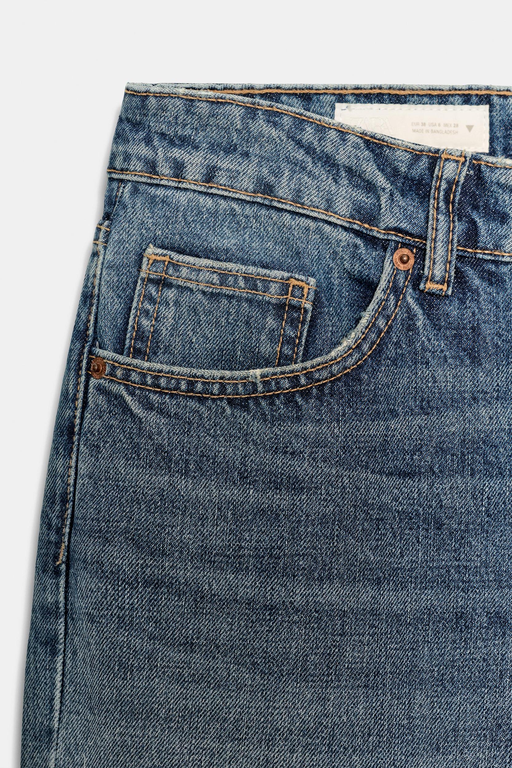 TRF LOW RISE CROPPED WIDE LEG JEANS Product Image