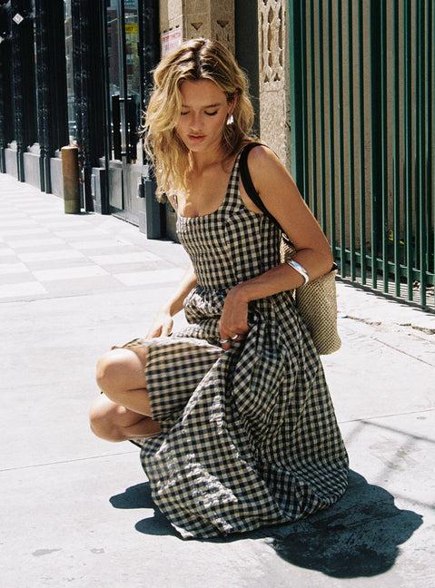 Cartmel Check Maxi Dress Black / Cream Product Image