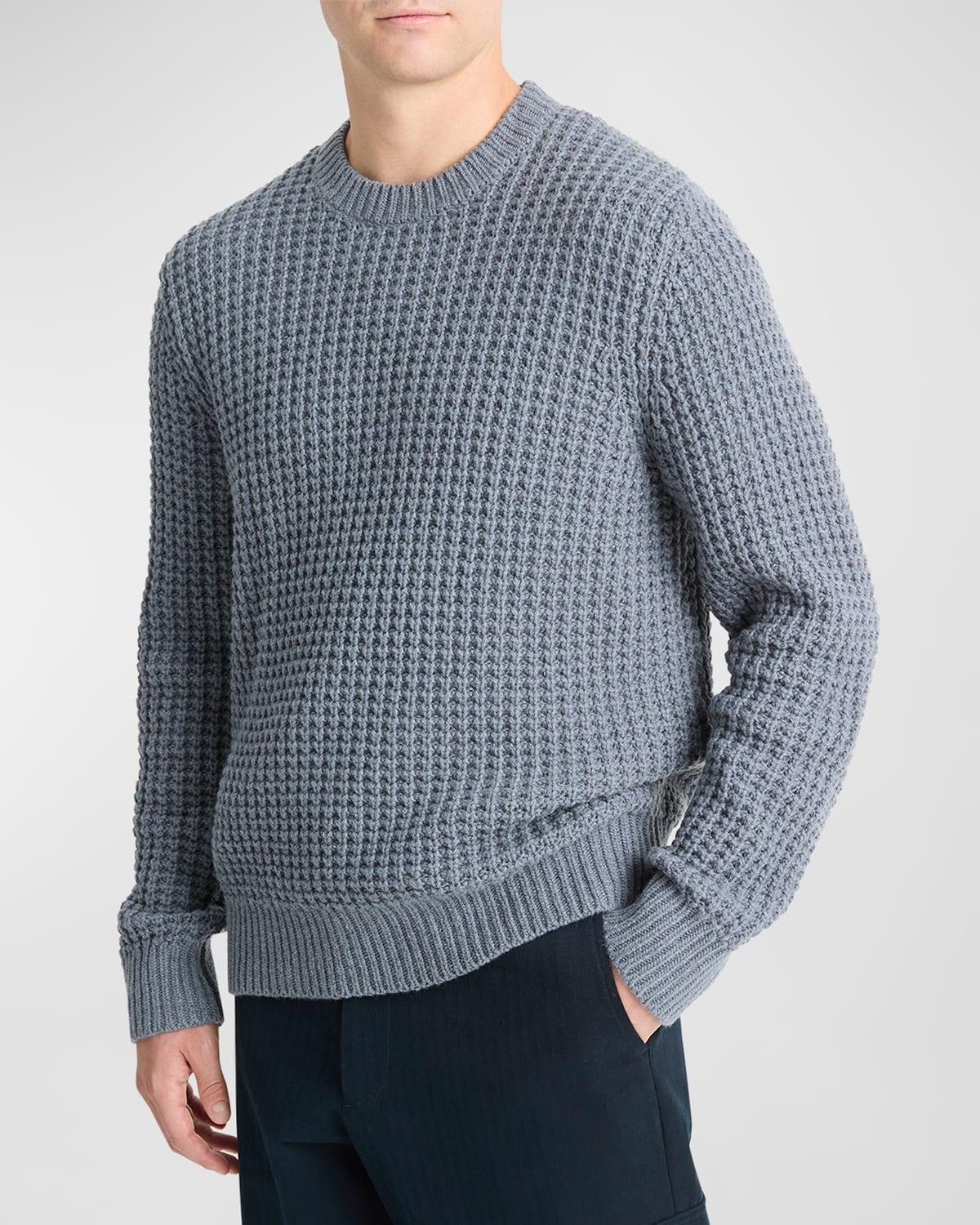 Mens Macro Waffle Knit Crewneck Sweater Product Image