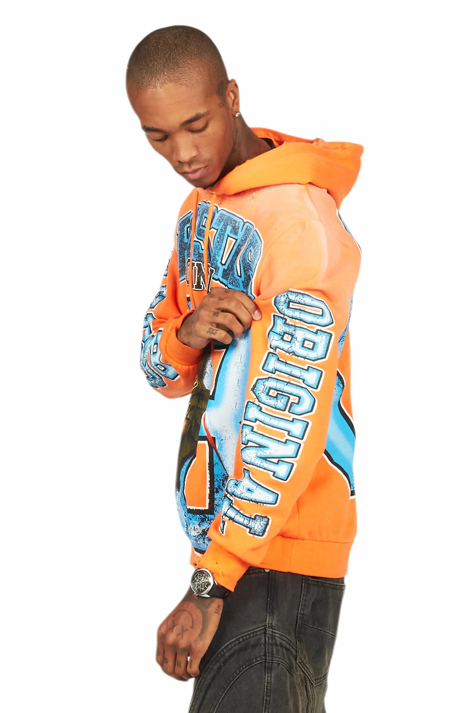 Fields Orange Graphic Hoodie Male Product Image