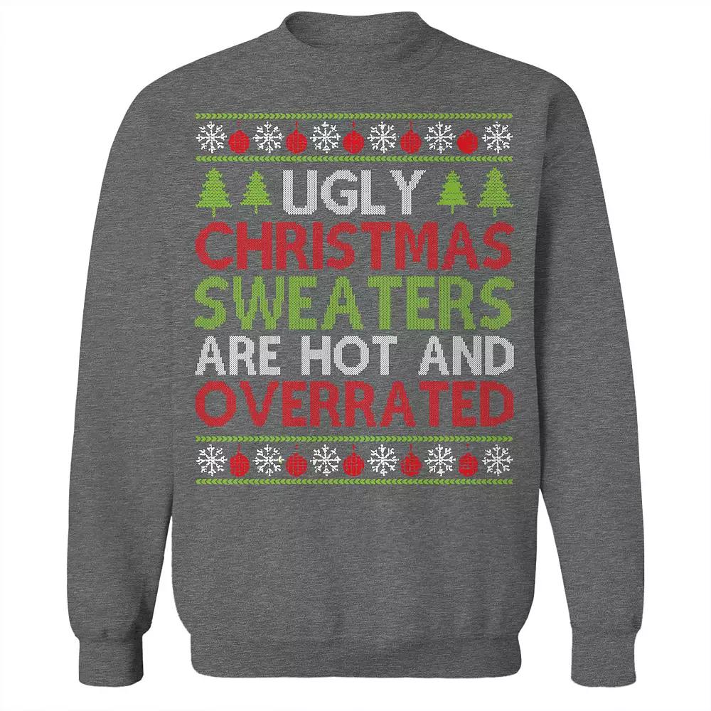 Men's Ugly Christmas Sweaters Overrated Graphic Sweatshirt, Adult Unisex,  Product Image