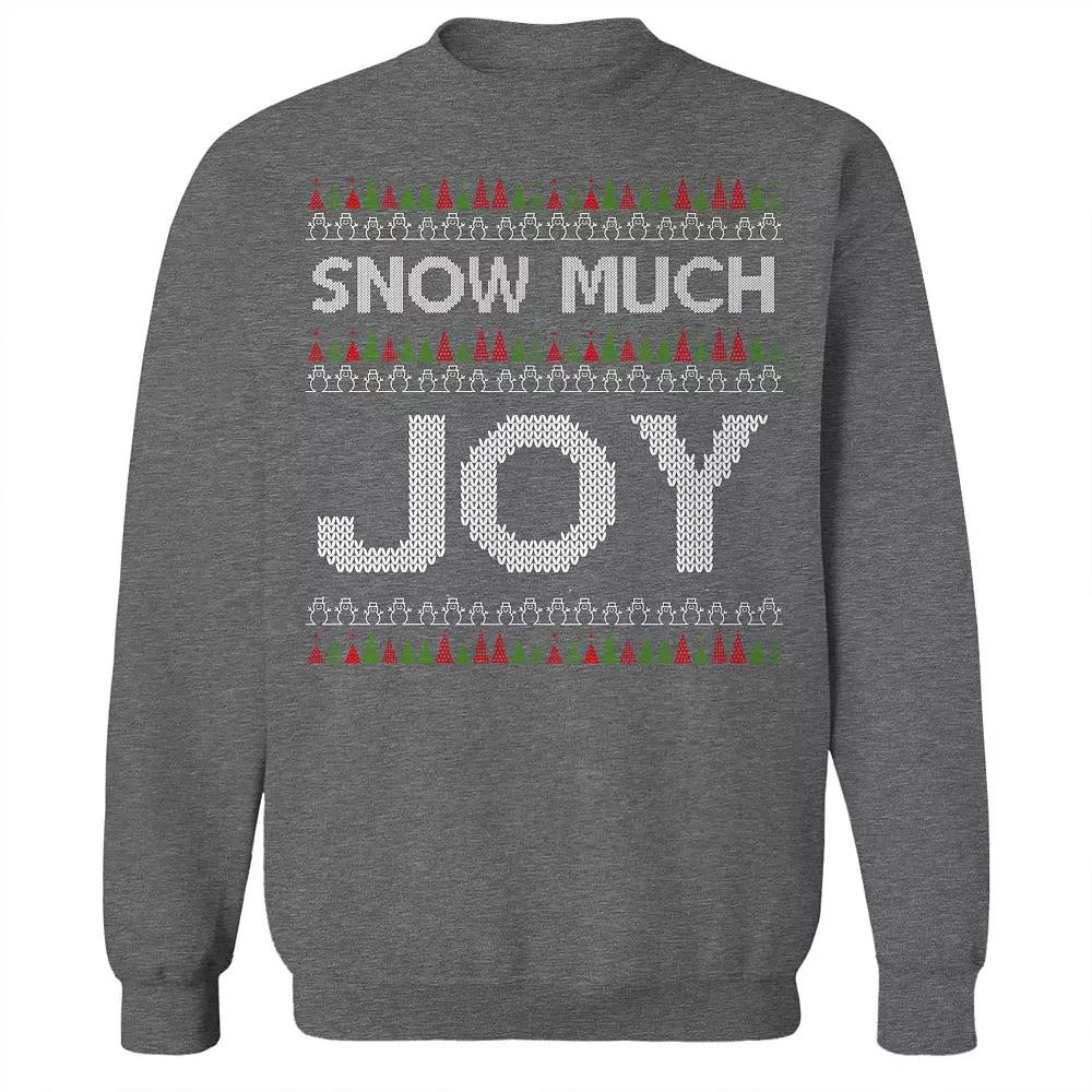 Men's Snow Much Joy Christmas Sweater Graphic Sweatshirt, Size: XXL, Grey Heather Product Image