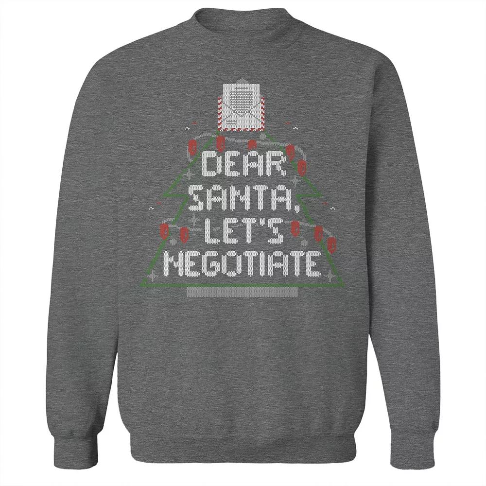 Men's Ugly Sweater Christmas Graphic Sweatshirt, Size: XL, Grey Heather Product Image
