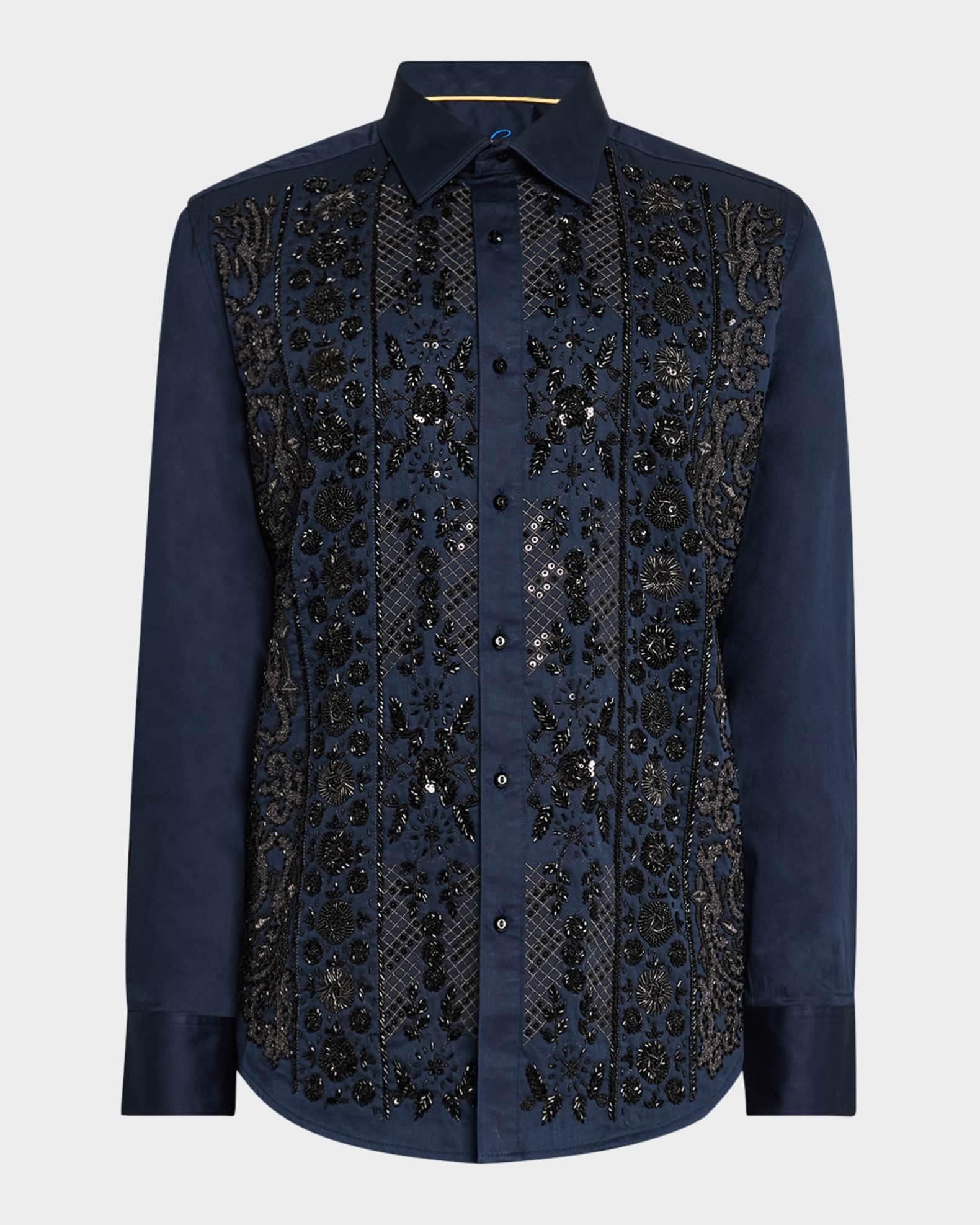 Mens Limited Edition Embroidered Cotton Sport Shirt Product Image
