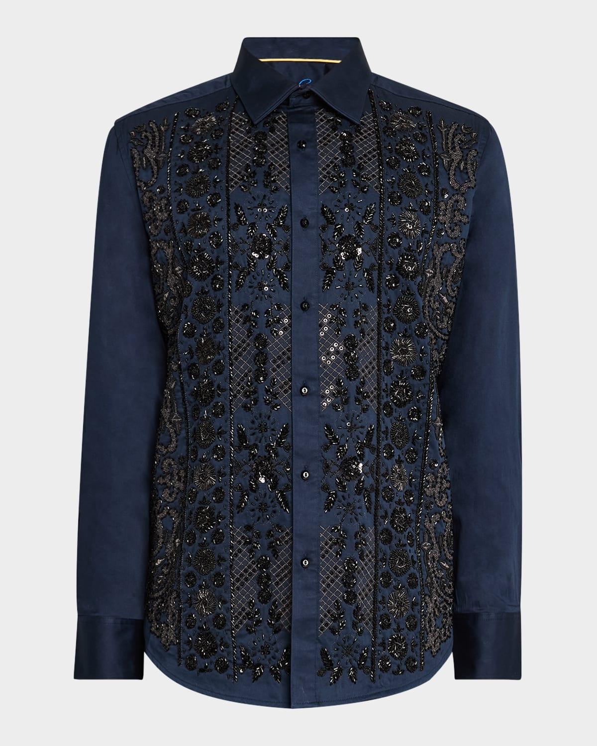 Mens Limited Edition Embroidered Cotton Sport Shirt Product Image