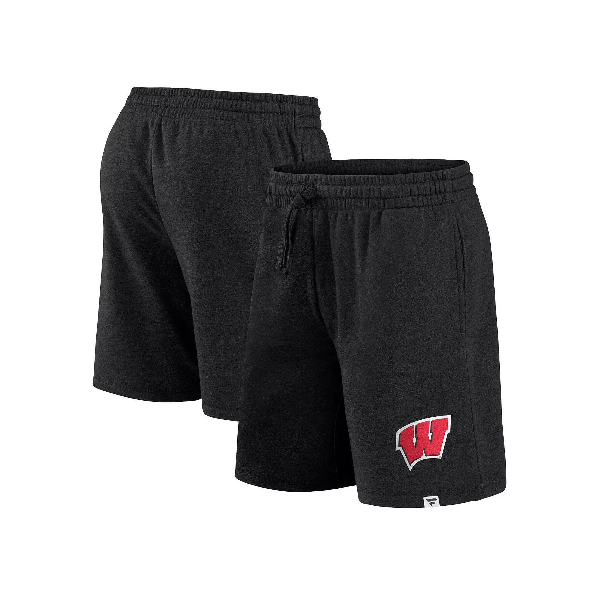 Men's Fanatics Branded Black Wisconsin Badgers Primary Logo Shorts, Size: Medium Product Image