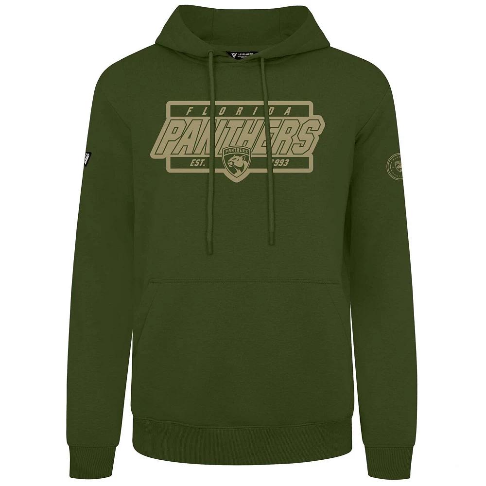 Men's Levelwear Olive Florida Panthers Podium Pullover Hoodie,  Product Image