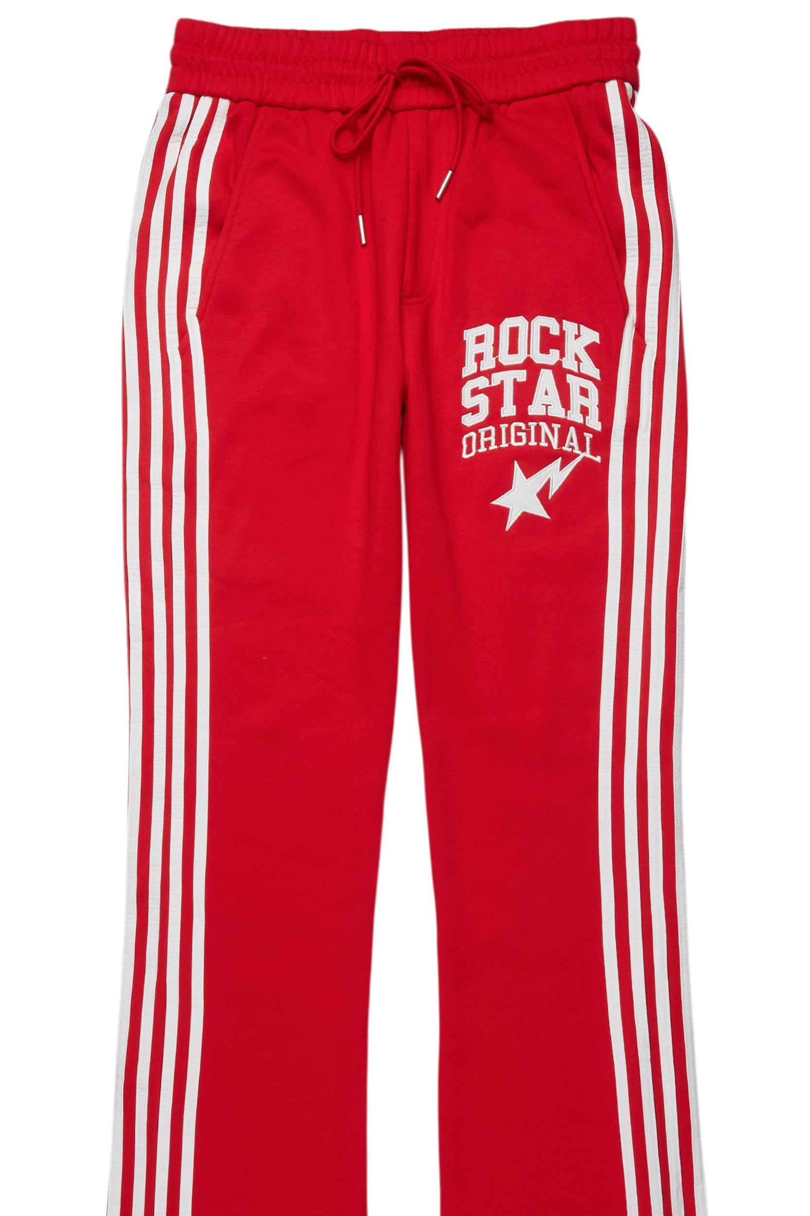 Gerrit Red Fleece Stacked Baggy Track Pant Male Product Image