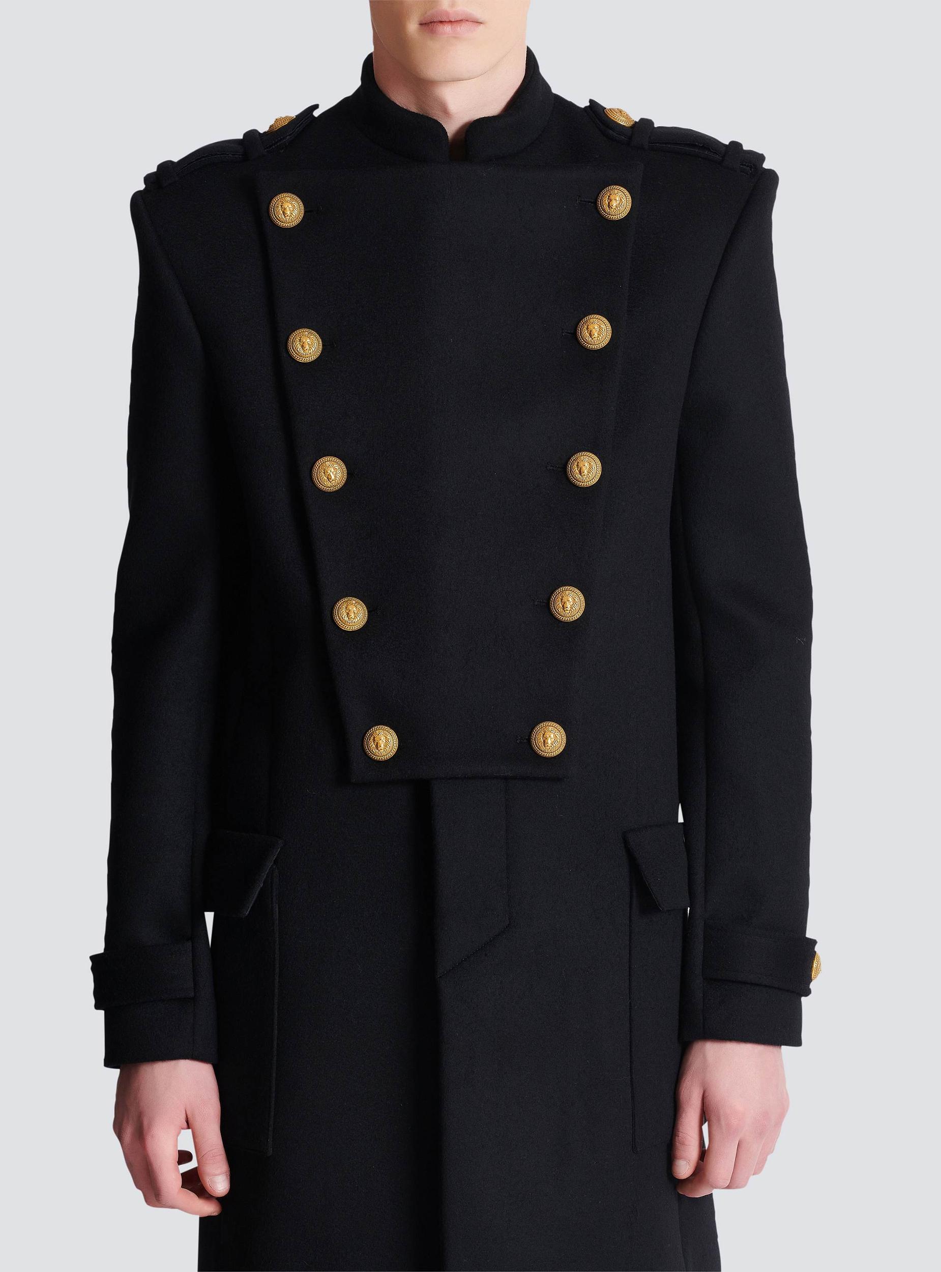 Wool and cashmere coat with detachable bib front Product Image