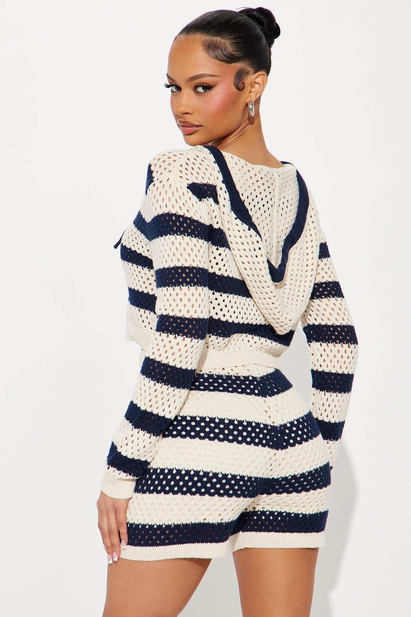 Leilani Crochet Short Set - Navy/combo Product Image