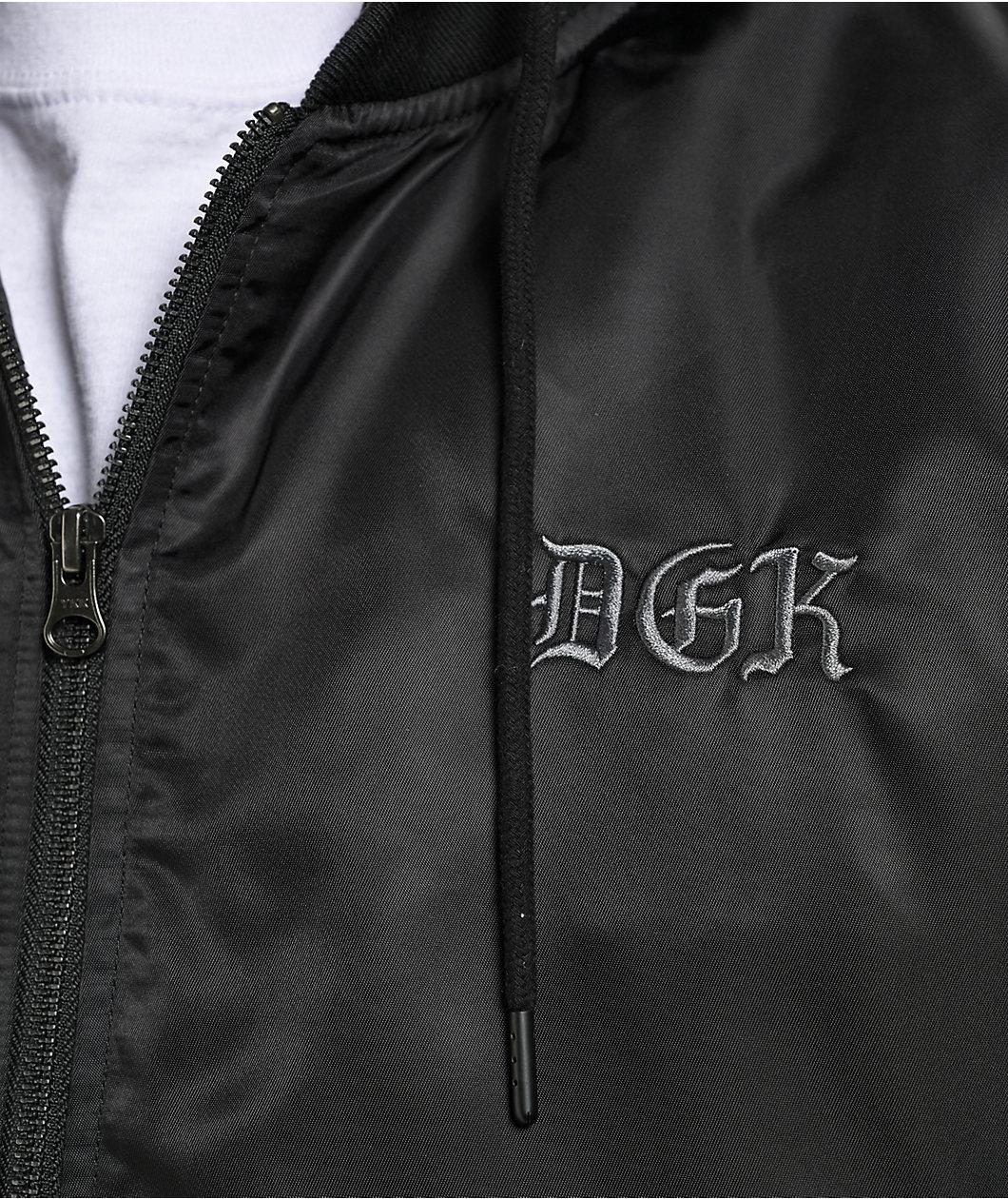 DGK Mindset Black Hooded Bomber Jacket Product Image
