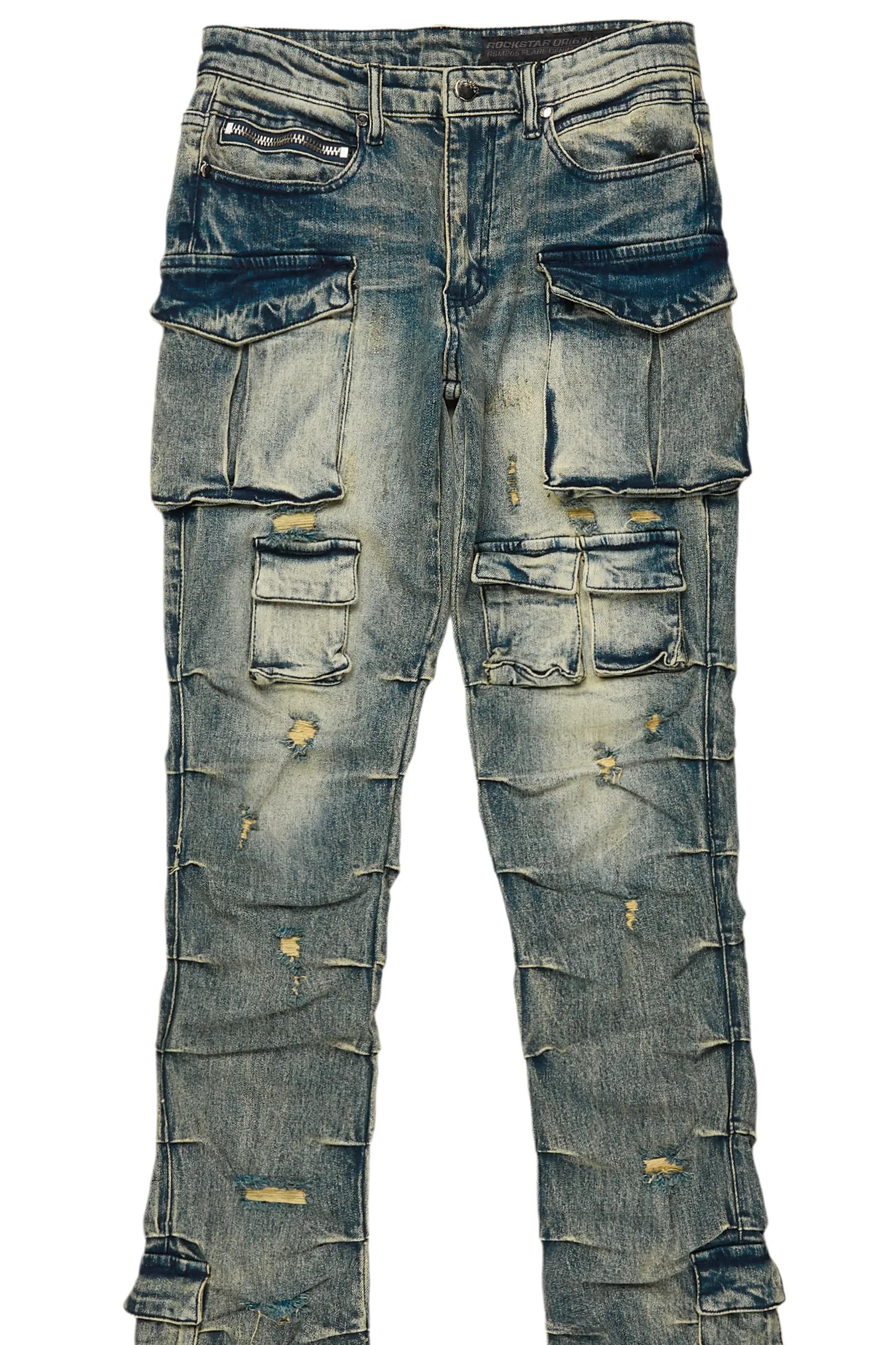 Gentry Tint Blue Stacked Flare Jean Male Product Image