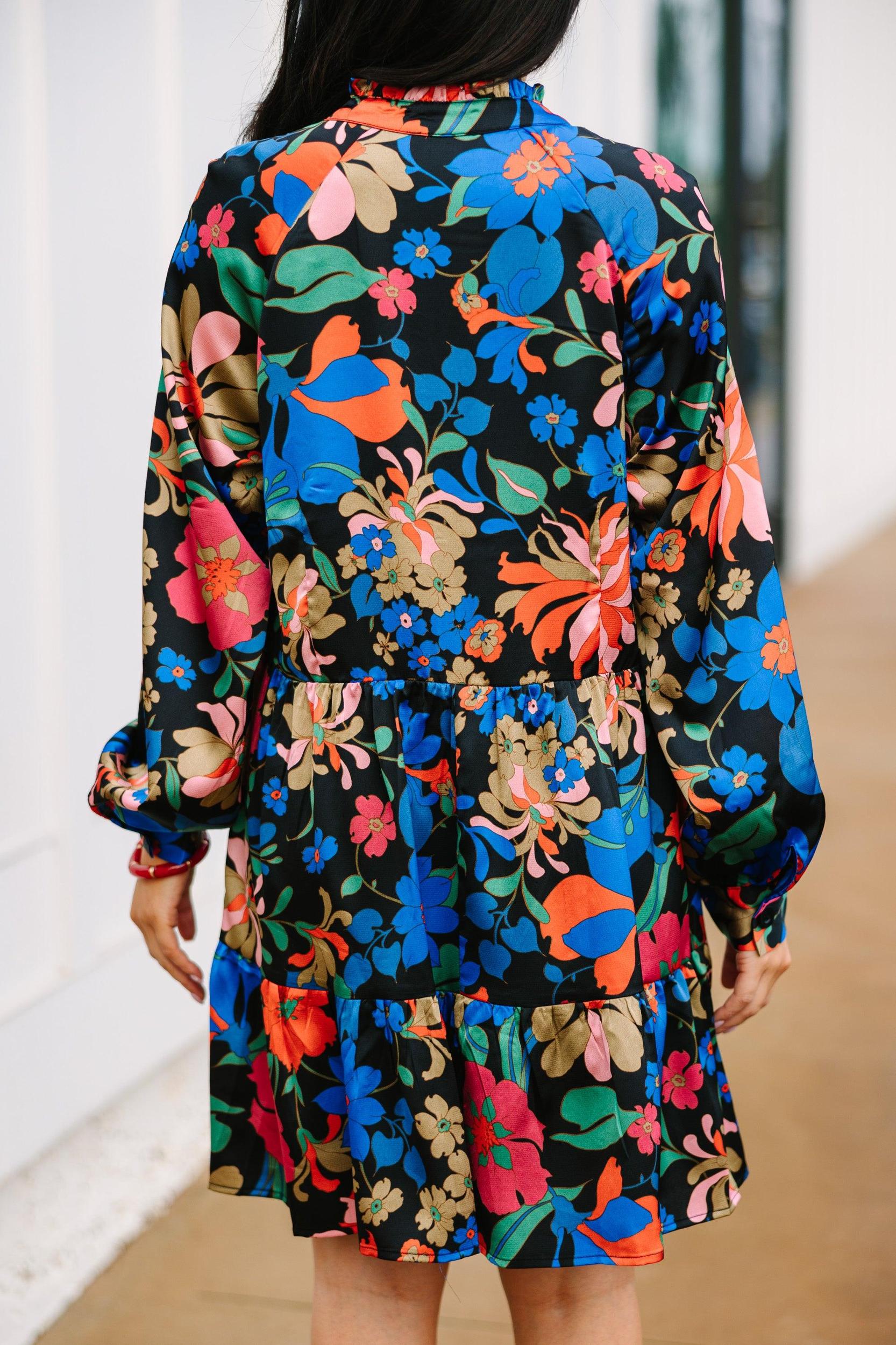 In Your Dreams Black Floral Babydoll Dress Female Product Image