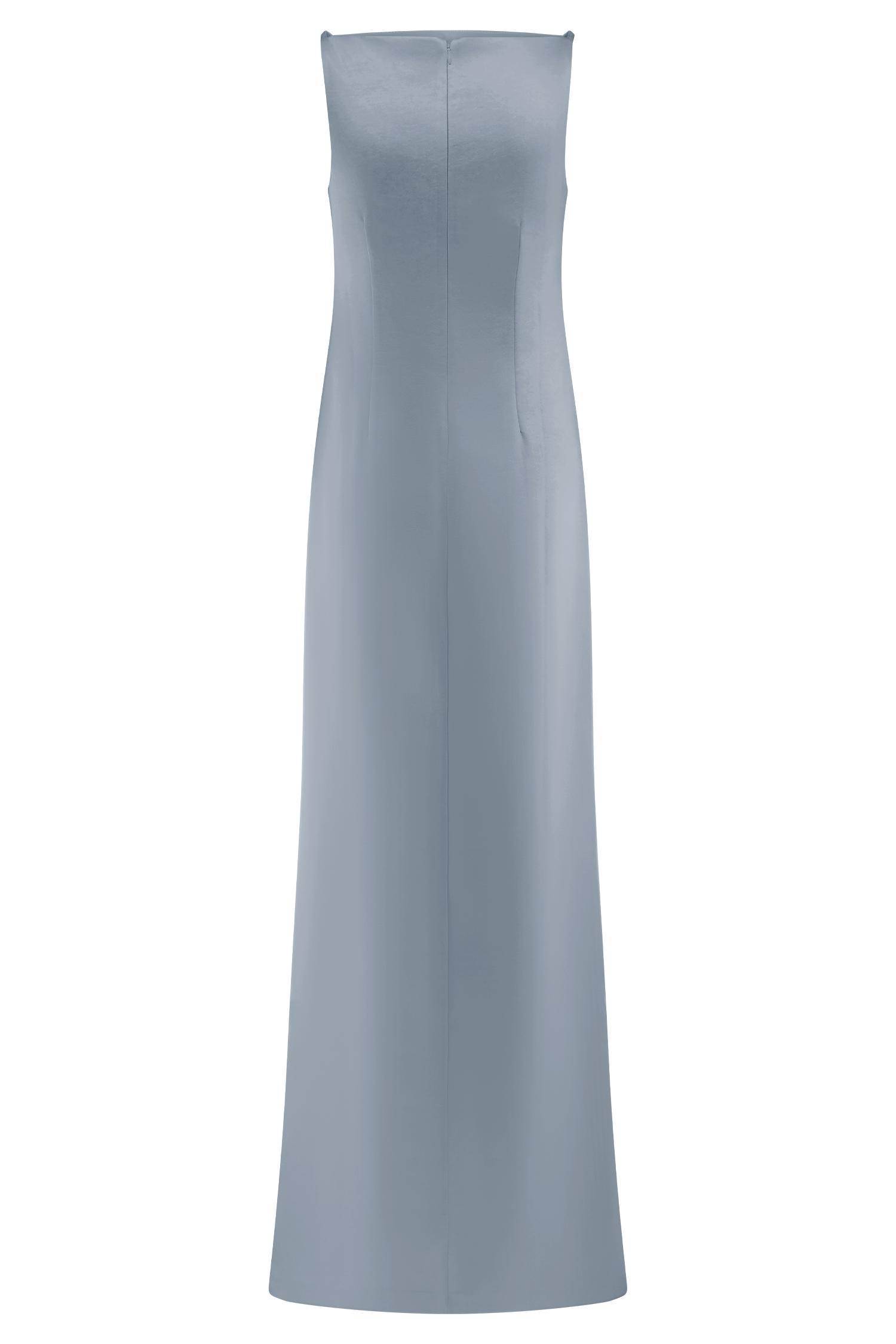 Violet Sleeveless Satin Maxi Dress - Frosted Blue Product Image