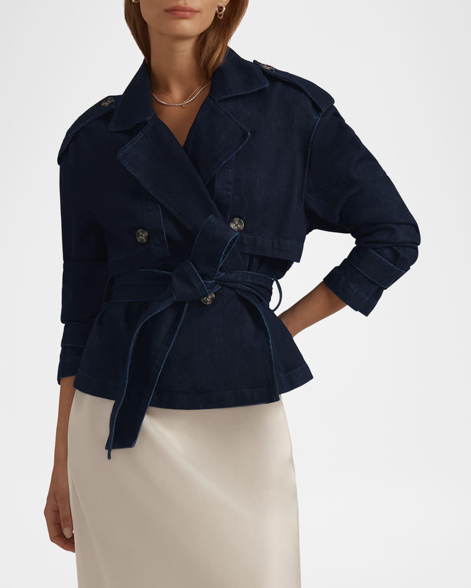 The Charles Cropped Denim Trench Coat Product Image