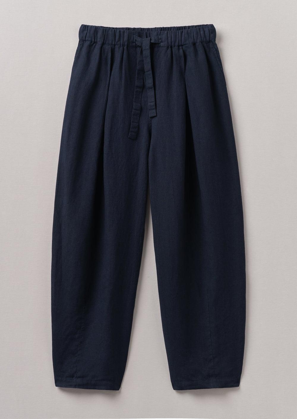 Minako Garment Dyed Linen Pants | Midnight Product Image