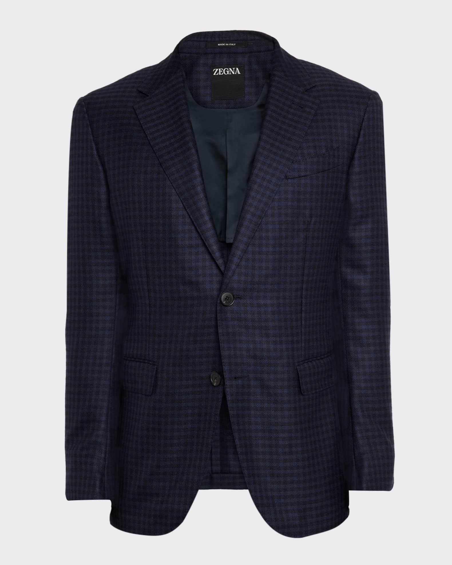 Men's Cashmere and Silk Tonal Check Sport Coat Product Image