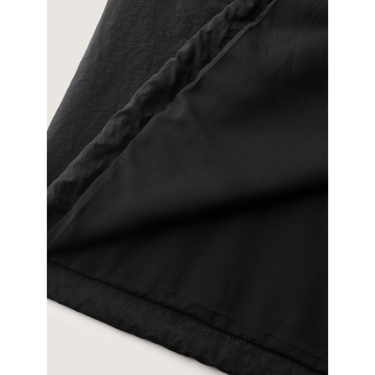 Plus Size Water-Resistant Hooded Lined Zipper Jacket Women Black Zipper Patch pocket Casual Jackets BloomChic 26/4X Product Image