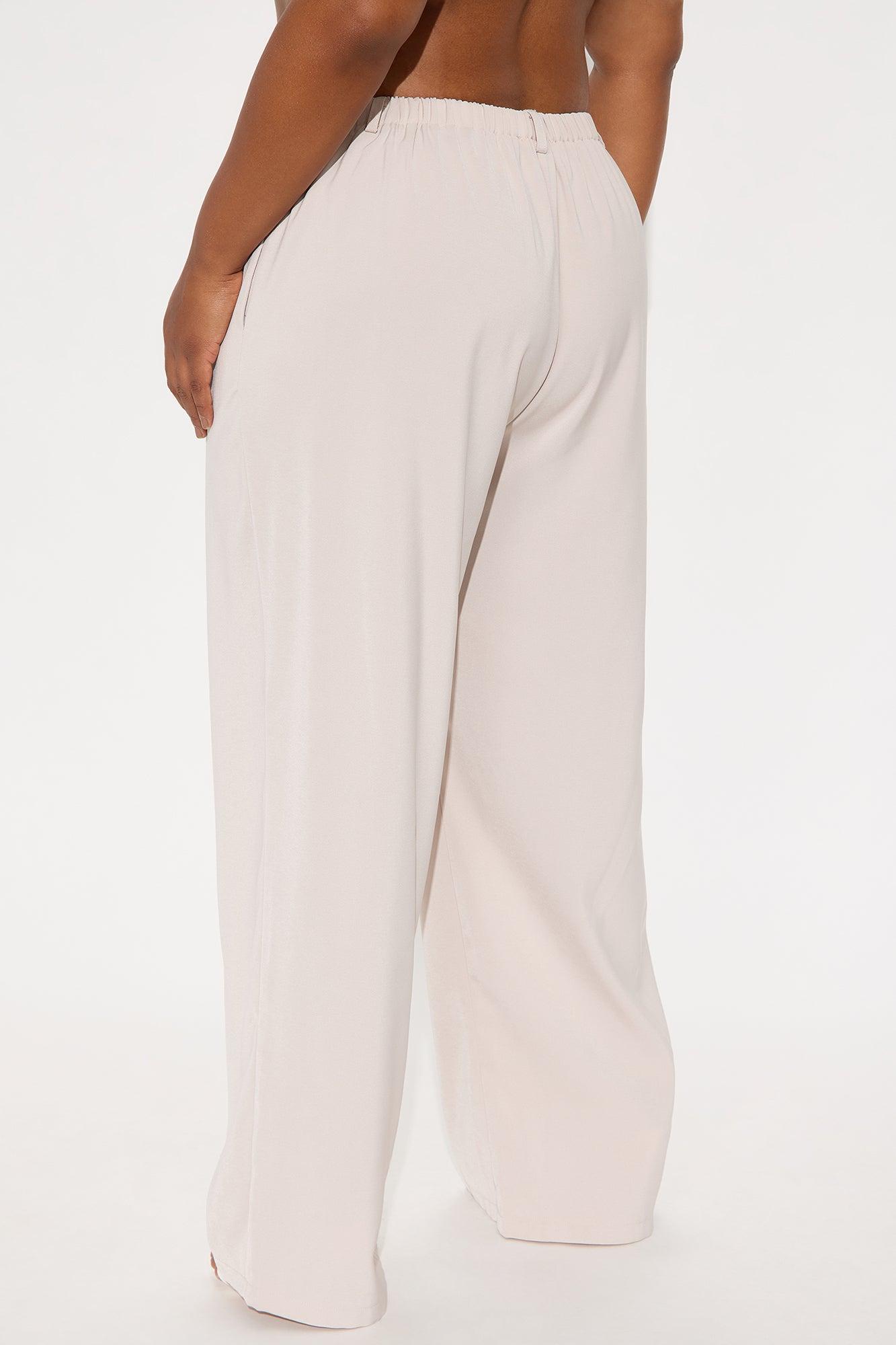 Yessica Wide Leg Twill Trouser - Taupe Female Product Image