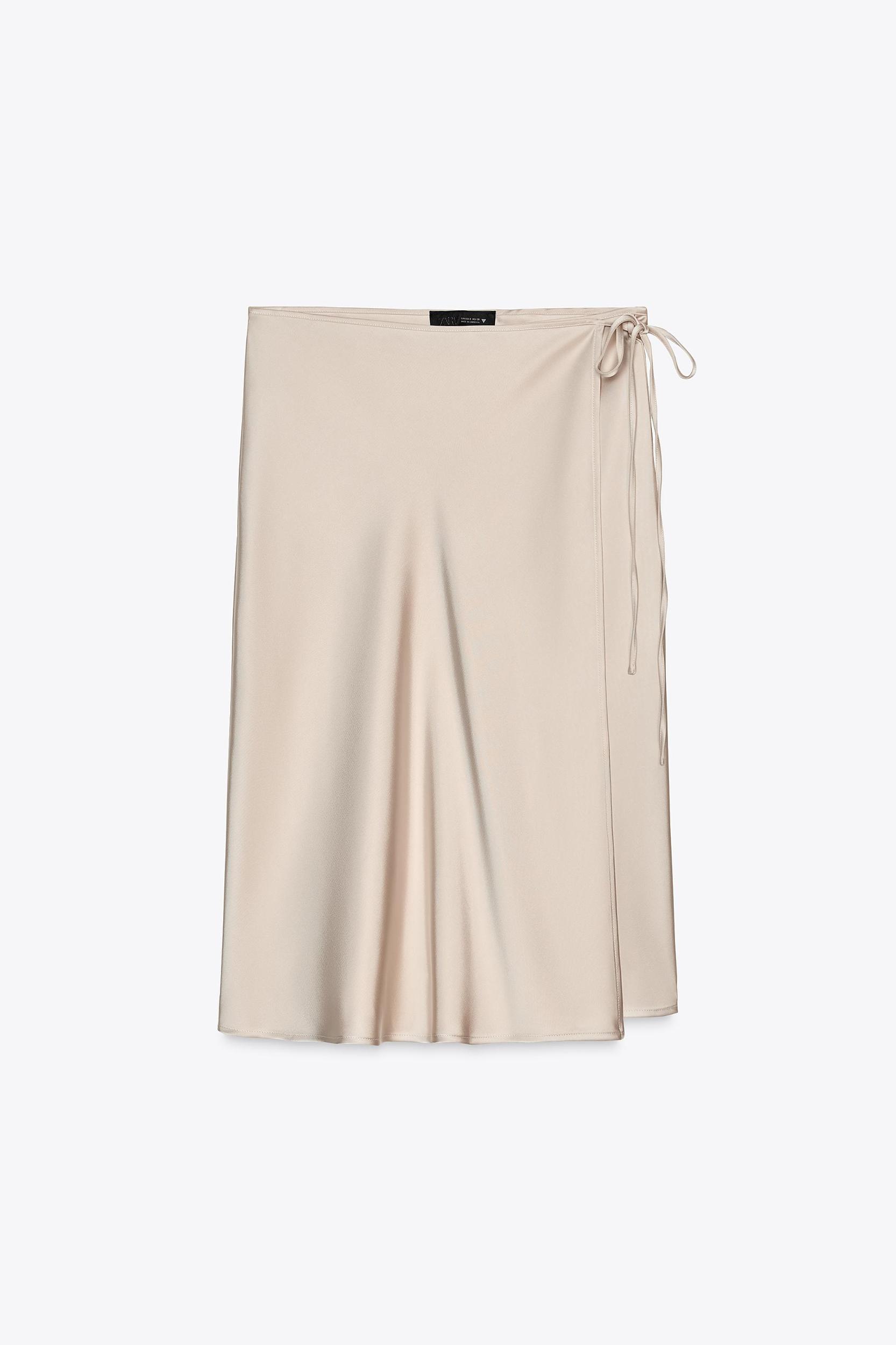 SATIN EFFECT PAREO SKIRT Product Image