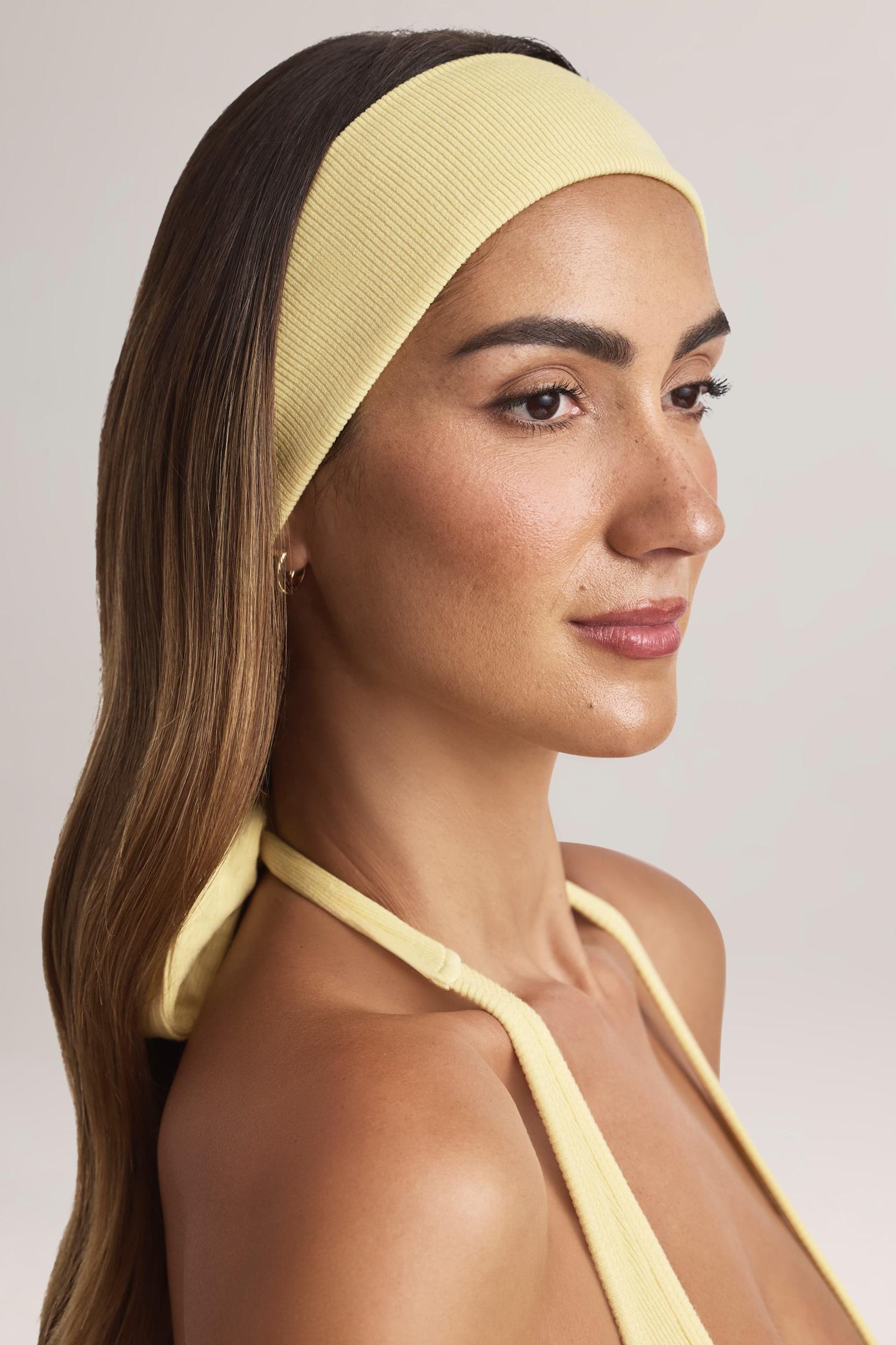 Modal Ribbed Headband in Lemon Sherbet Product Image