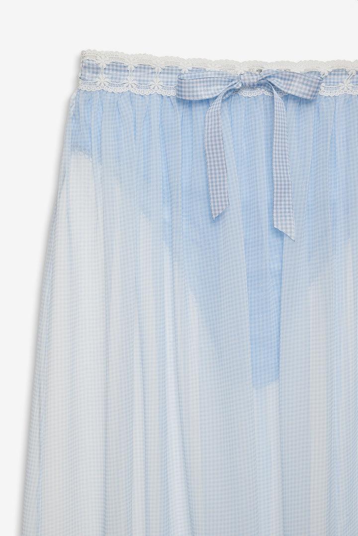 Dainty Doily Midi Skirt — Blue Product Image