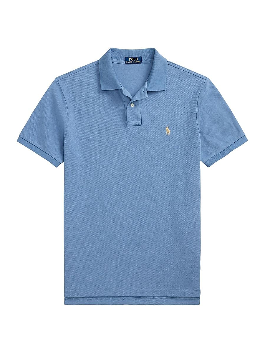 Mens Custom-Slim-Fit Mesh Polo Shirt Product Image
