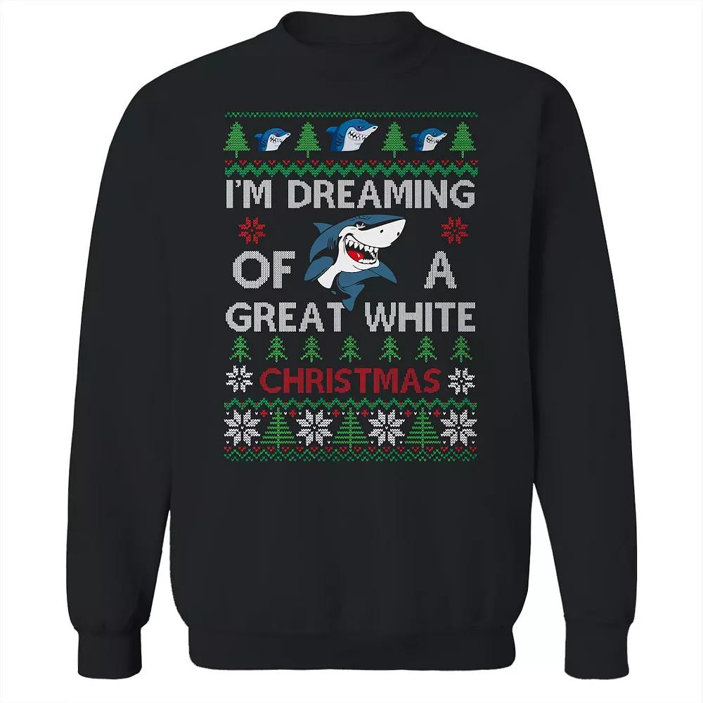 Men's Dreaming White Christmas Sweater Graphic Sweatshirt, Size: Large, Black Product Image
