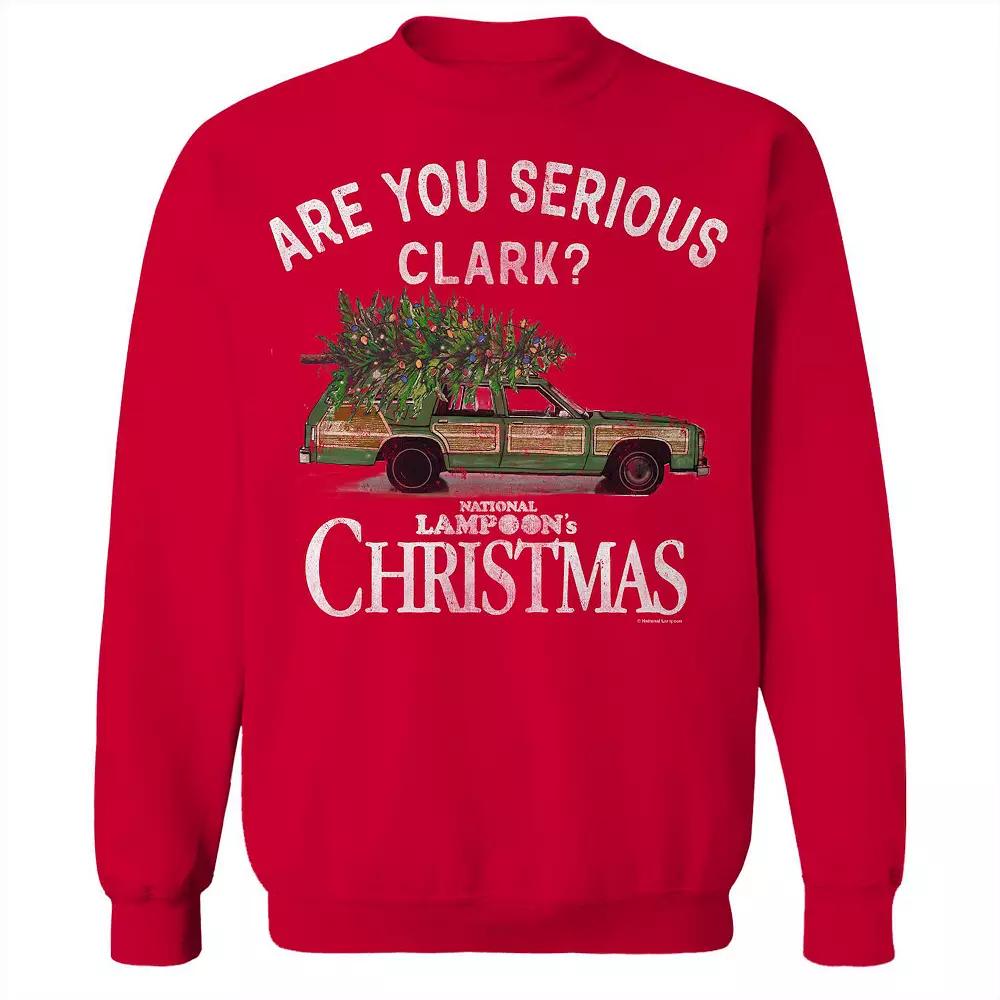 Men's Are You Serious Clark National Lampoon's Christmas Vacation Graphic Fleece Crew Sweatshirt,  Product Image