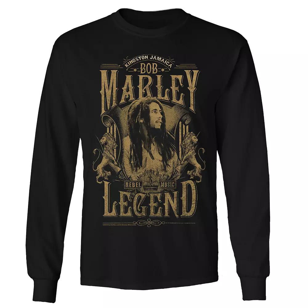 Men's Bob Marley Rebel Legend Long Sleeve Tee, Size: XL, Black Product Image