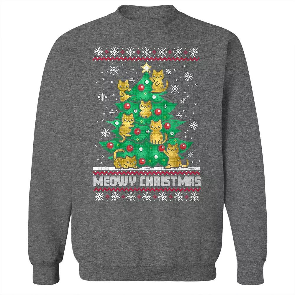Men's Meowy Tree Christmas Sweater Graphic Sweatshirt, Adult Unisex,  Product Image