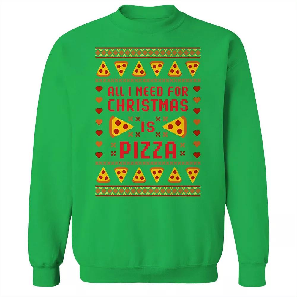 Men's Ugly Christmas Sweater Pizza Graphic Sweatshirt, Adult Unisex,  Product Image
