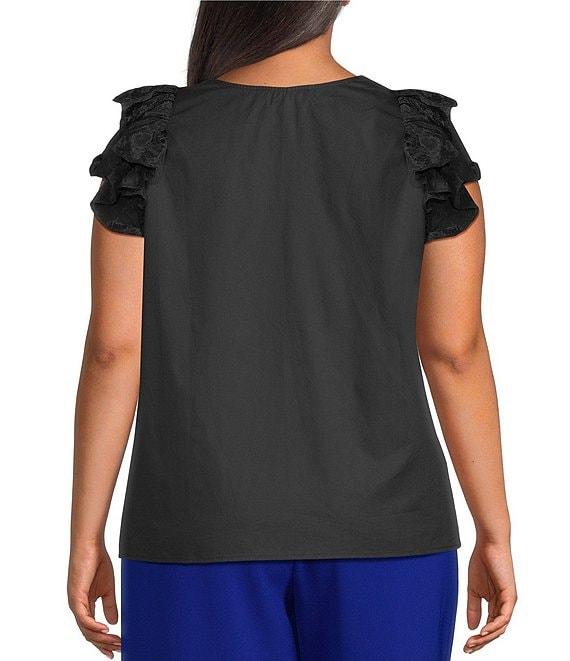Sugarlips Plus Sleeveless Ruffle Trimmed Woven Top Product Image