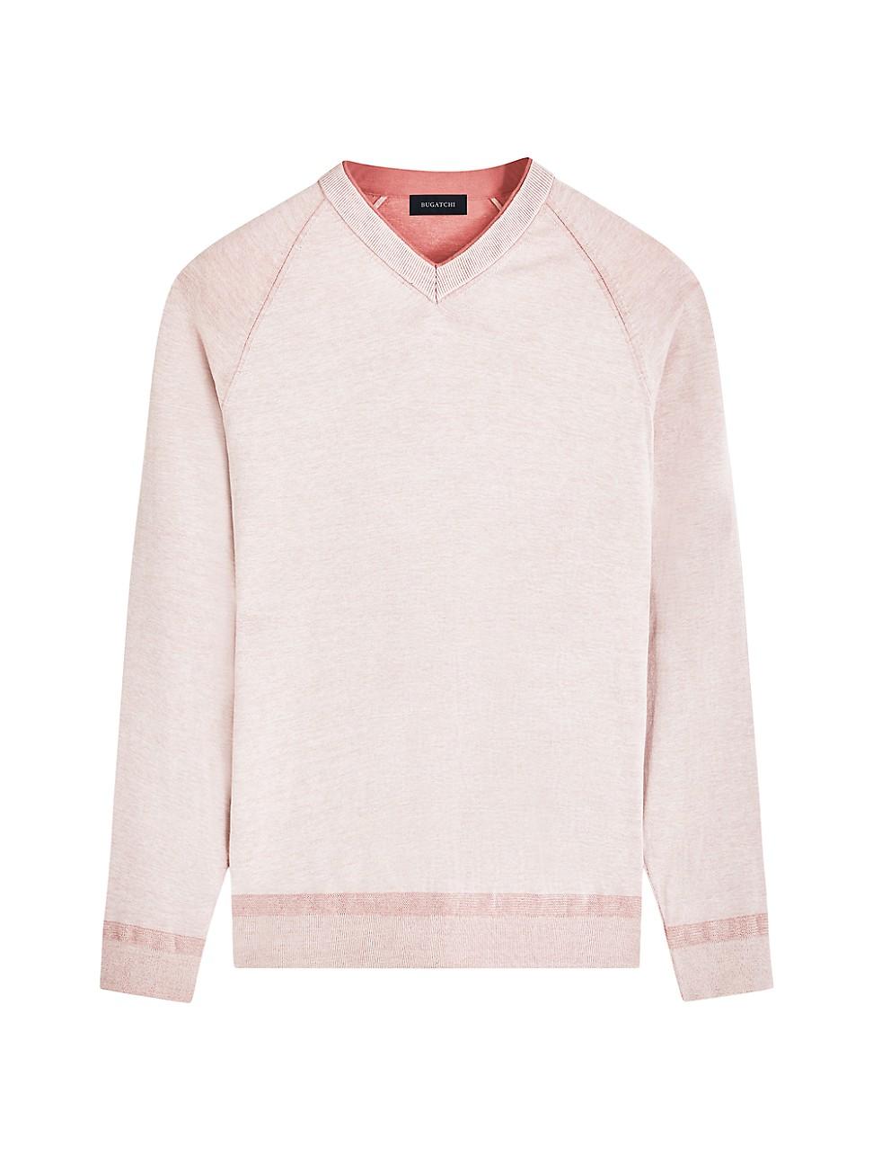 Mens Cotton-Silk V-Neck Sweater Product Image